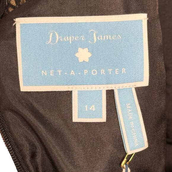 Draper James for Net-a-Porter Kara Dress 14 Gold Black Pleated Cocktail (NWT!) - Picture 12 of 15